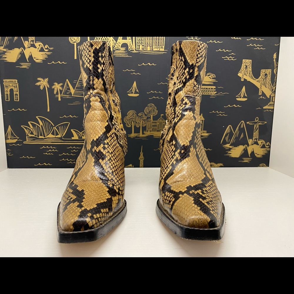 Zara snakeskin booties